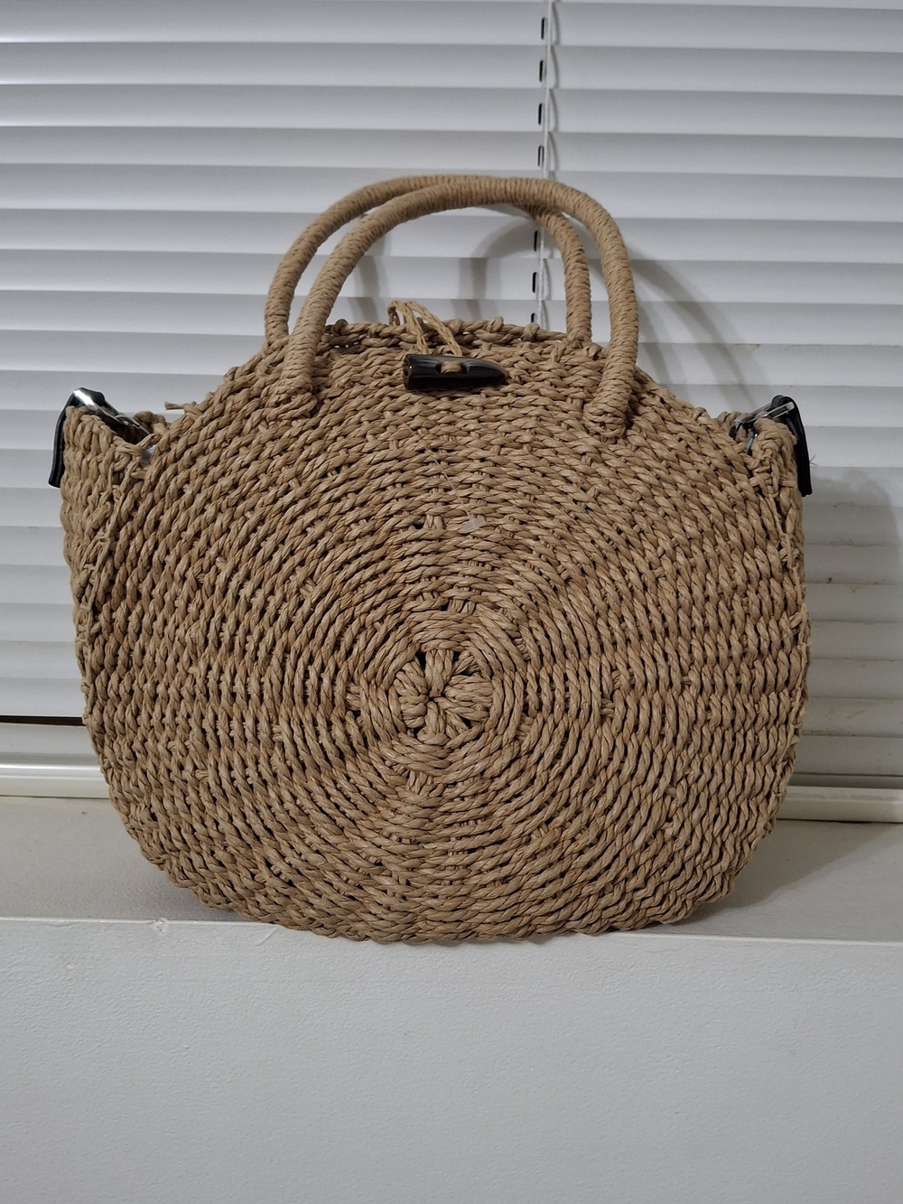 Boho Chic Round Woven Straw Crossbody Bag